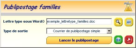 Publipostage fichier familles